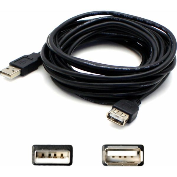 AddOn 6ft USB 2.0 (A) Male to Female Black Cable Cheap