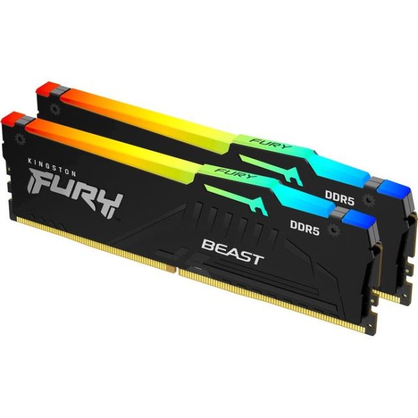Kingston 16gb 5200mt s Ddr5 Cl40 Dimm (kit Of 2) Fury Beast Rgb Hot on Sale